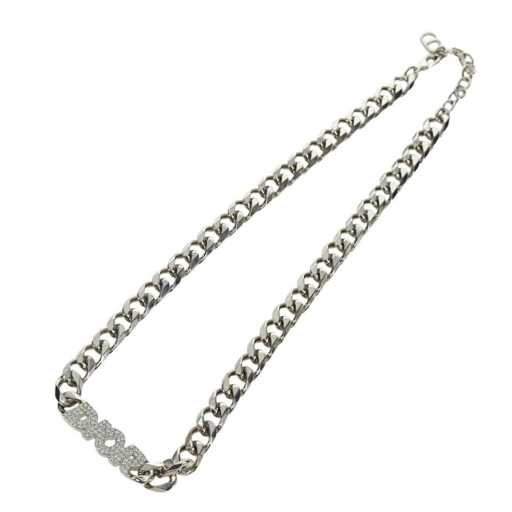 Dior Italic Necklace Metal Silver